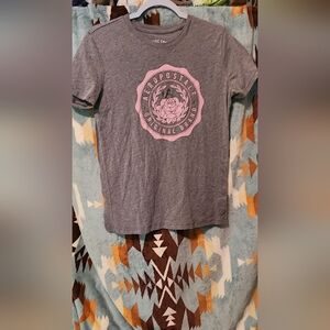 Aeropostale Kids Heather Gray Tee with Pink Graphic